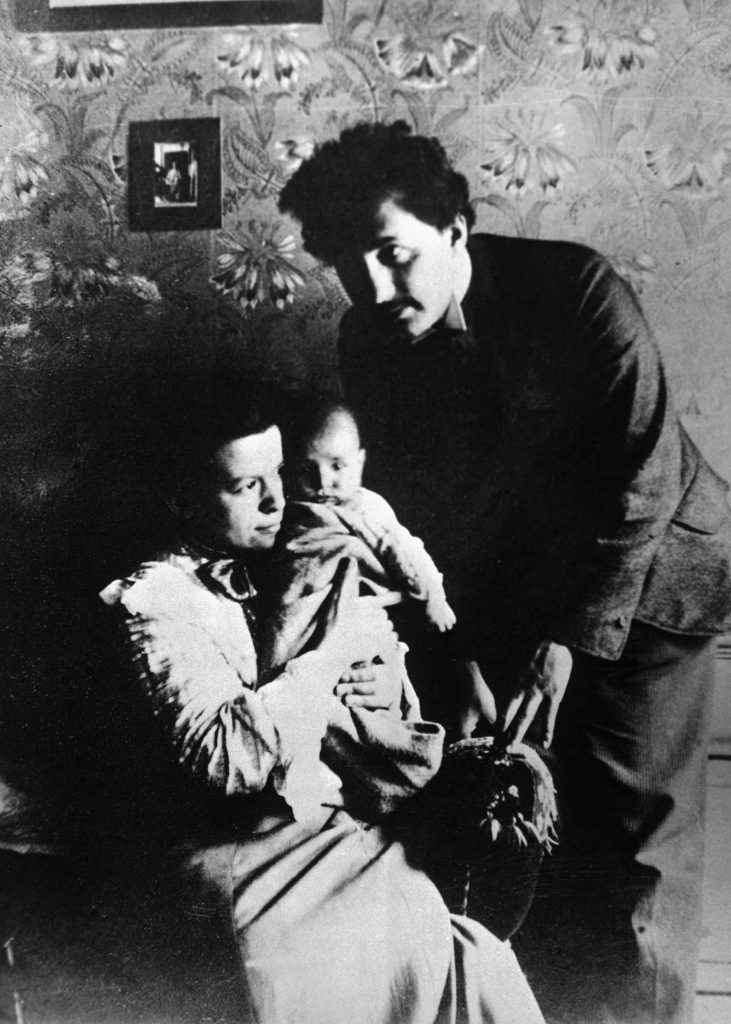 ALBERT EINSTEIN (1879-1955).  American (German-born) theoretical physicist. Photographed in 1904 with his first wife, Mileva Maric, and their eldest son, Hans Albert.