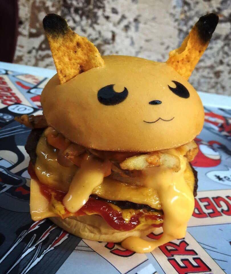 Pikachu, pokéhamburguesa.// Foto: Mashable