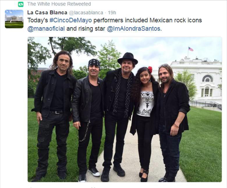 (video) Maná se presentó en La Casa Blanca celebrando el 5 de mayo