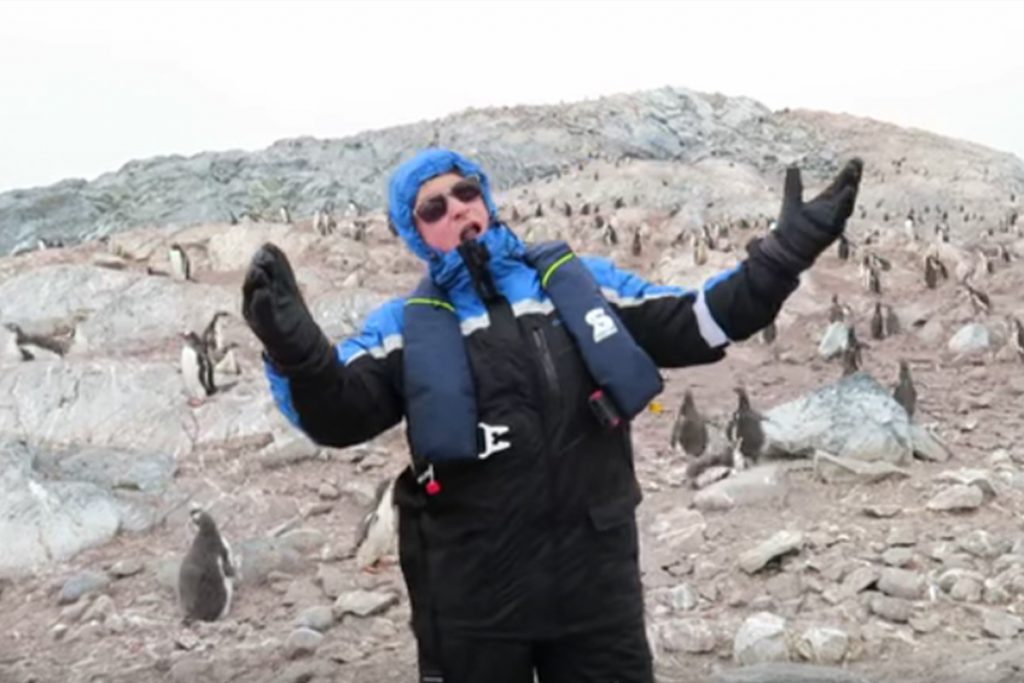 (Video) Pingüinos escapan ‘aterrados’ tras escuchar a cantante de ópera