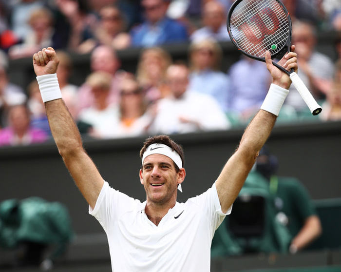 Wimbledon: Del Potro sorprende al eliminar a Wawrinka