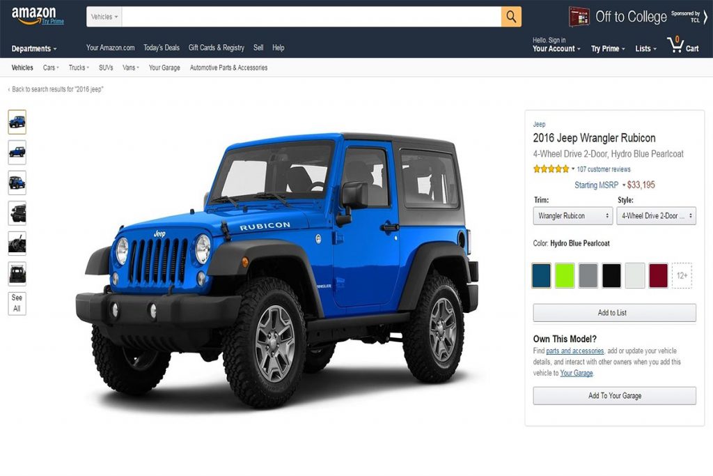 ¿Comprar auto? trata con Amazon