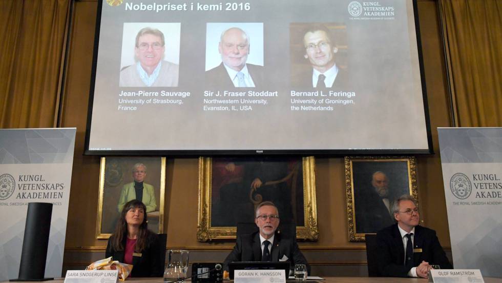 Sauvage, Stoddart y Feringa Nobel de Química 2016