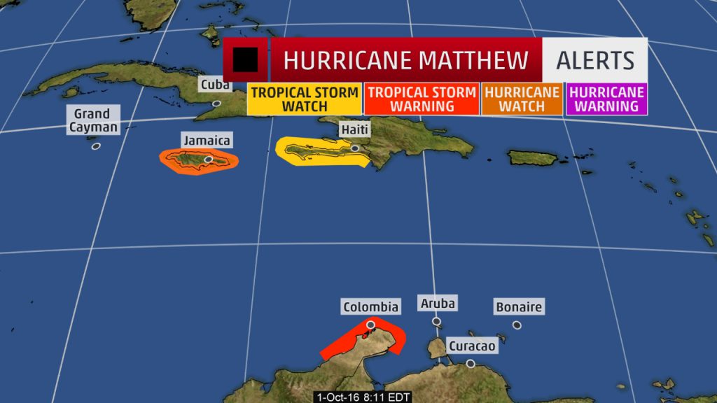 «Matthew» se cierne sobre Jamaica, Cuba y Haití