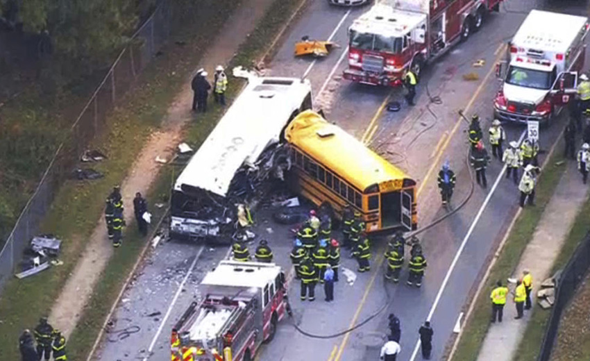 Choque entre dos autobuses deja seis muertos en Baltimore