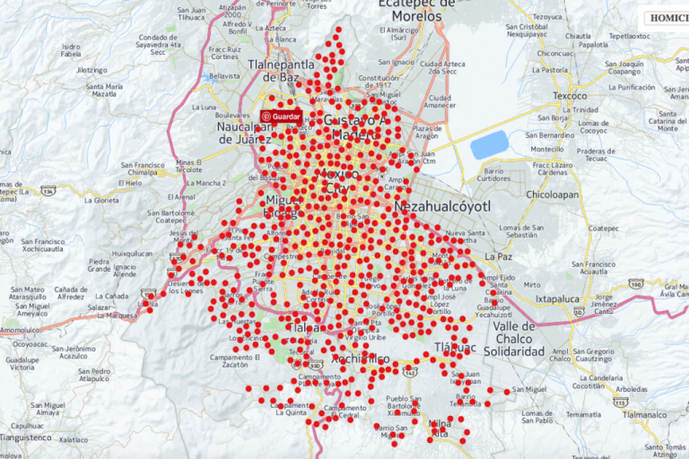 mapa muestra los crimenes en cdmx