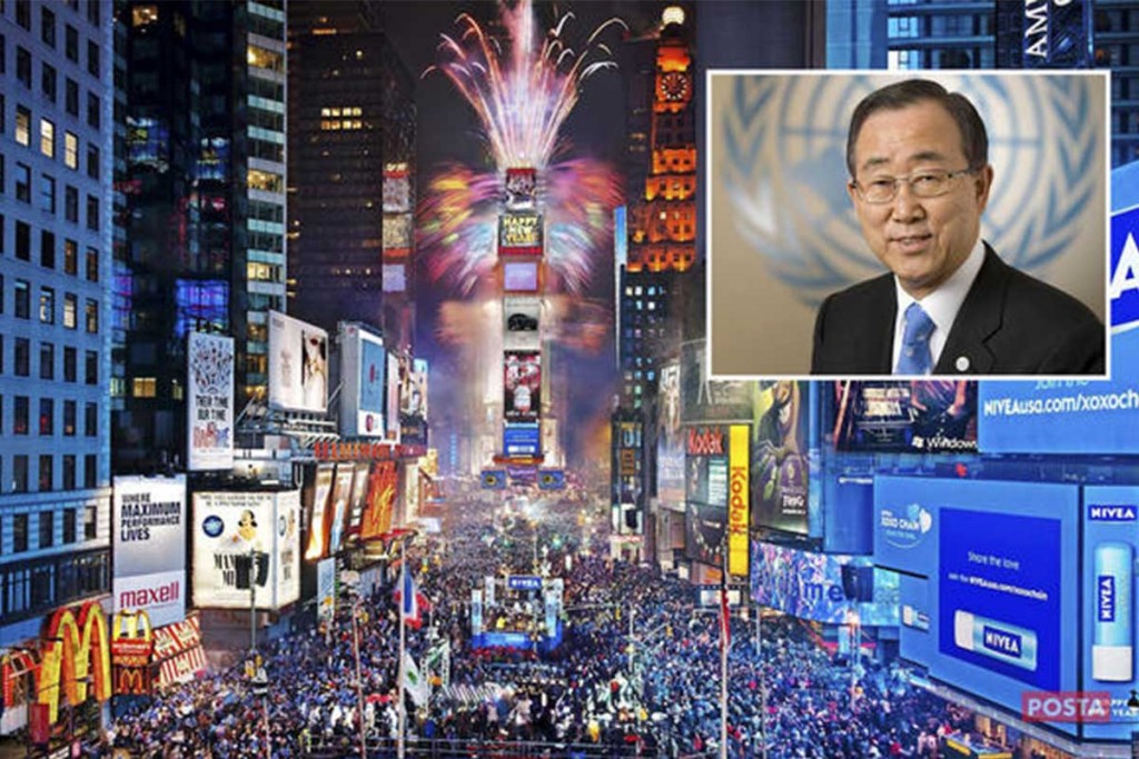 Ban Ki-moon en la ceremonia de Año Nuevo