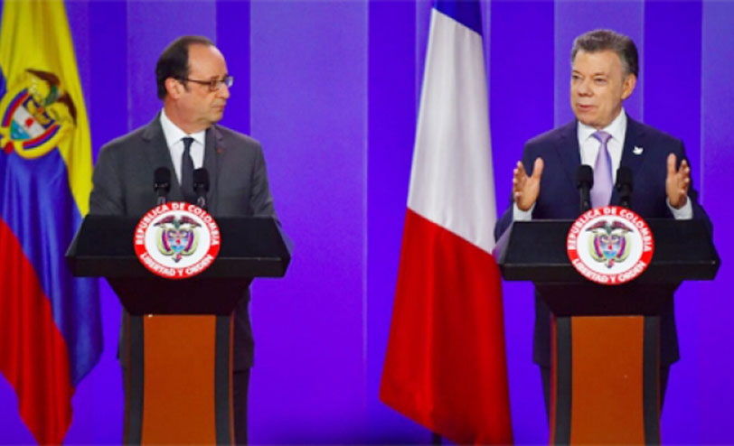Presidentes Santos y Hollande exhortan a combatir el terrorismo de forma global