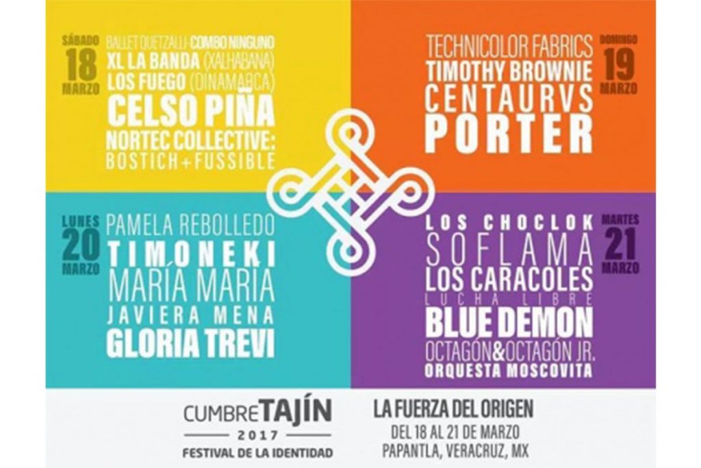El festival cultural Cumbre Tajín 2017 anuncia su cartel