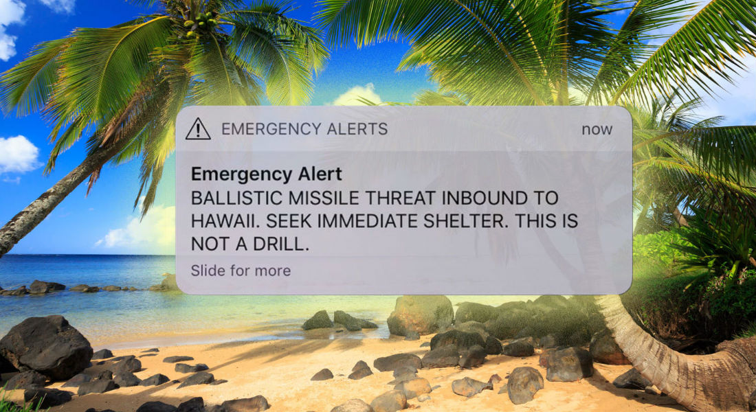 ¡Pánico en Hawái! Falsa alarma de misil balístico