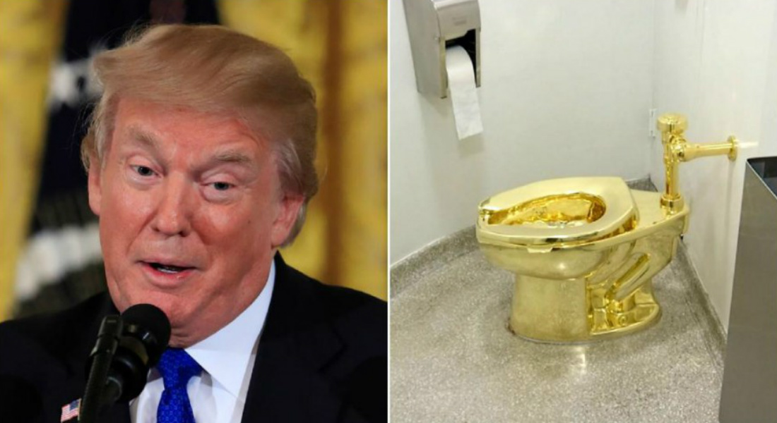 Le ofrecen un inodoro de oro macizo a Donald Trump