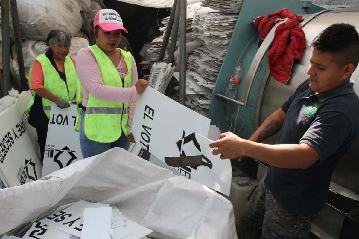 Reciclarán más de 100 mil kilogramos de material electoral