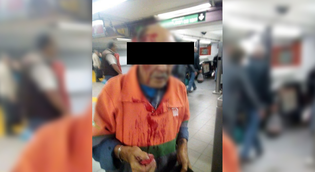 Adulto mayor es golpeado en el metro mientras realizaba sus labores de limpieza