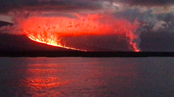 VIDEO: Erupciona el volcán La Cumbre en una isla de Galápagos