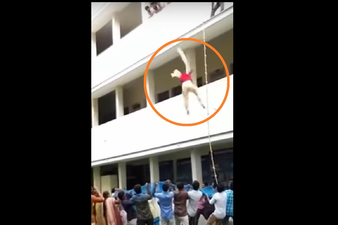 (VIDEO) Simulacro sale mal y estudiante fallece en el acto