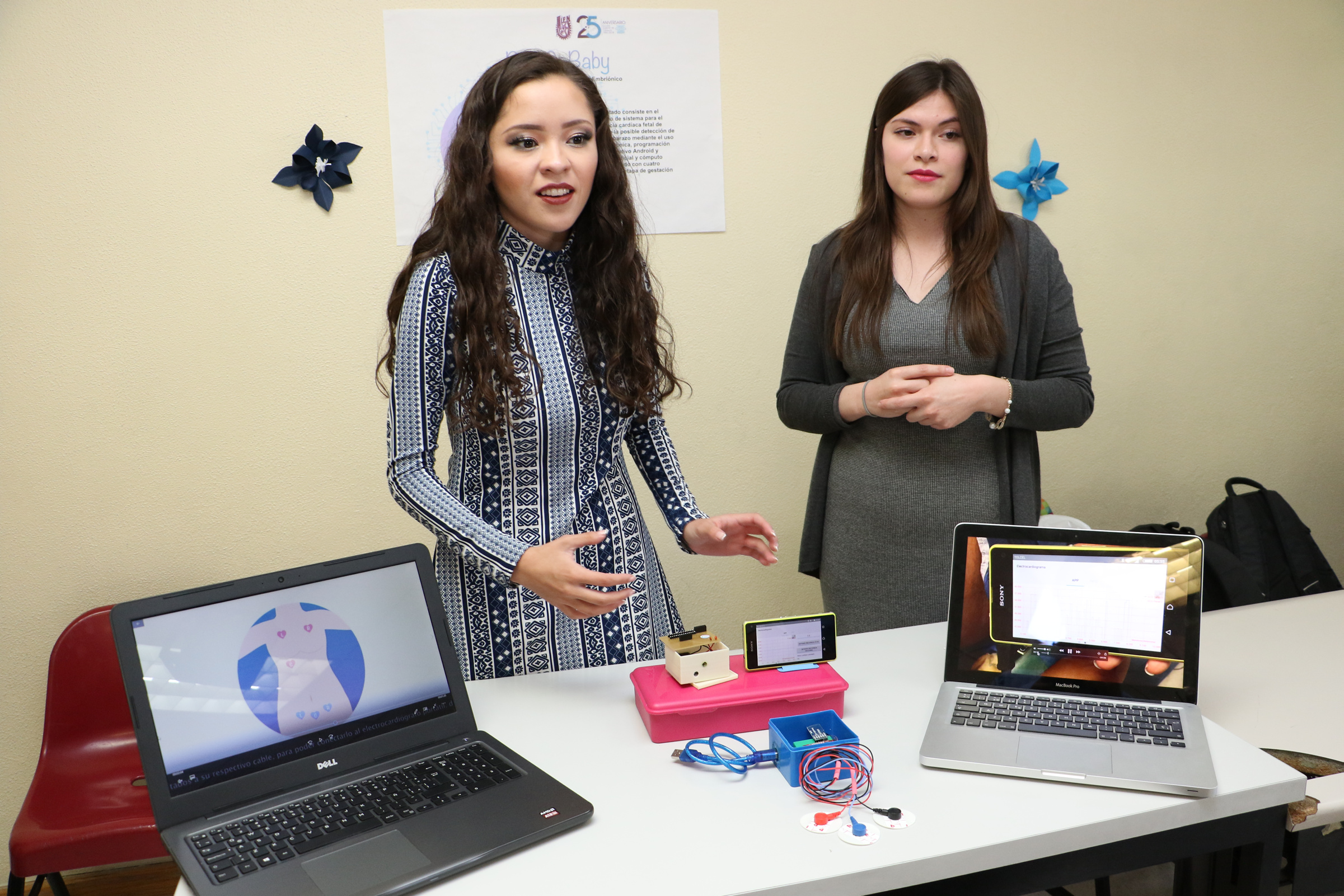 Alumnas del IPN desarrollan un monitor fetal para detectar enfermedades del corazón