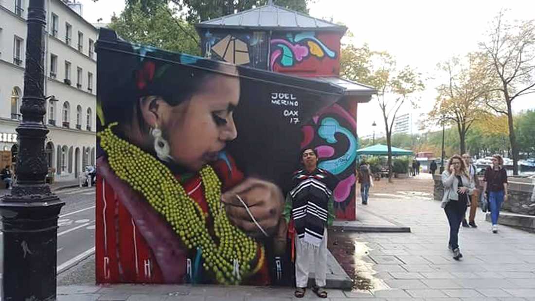 Artista triqui pintará murales en cinco países de Europa