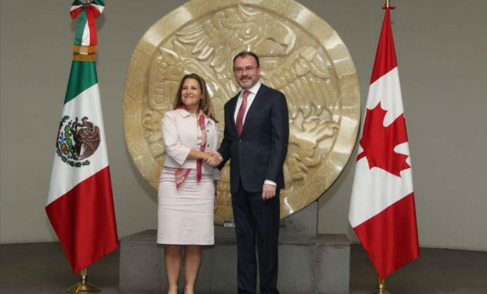 Canadá y México trabajan fuerte por salvar al TLCAN