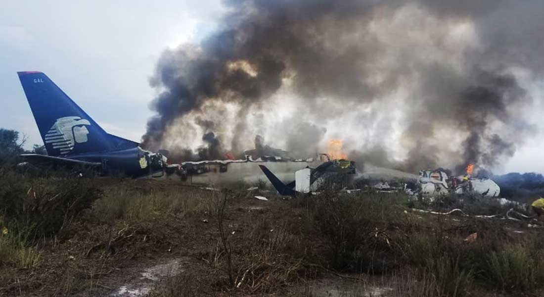 Se desprendieron motores de avión accidentado de Aeroméxico