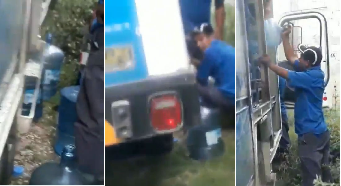 VIDEO: Cachan a vendedores rellenando garrafones con agua dudosa