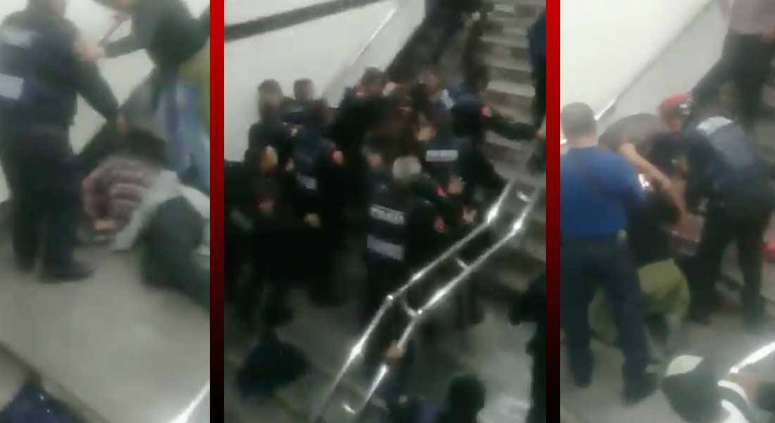 VIDEO: ¡Muy machos! Policías golpean a hombre en Metro Zócalo