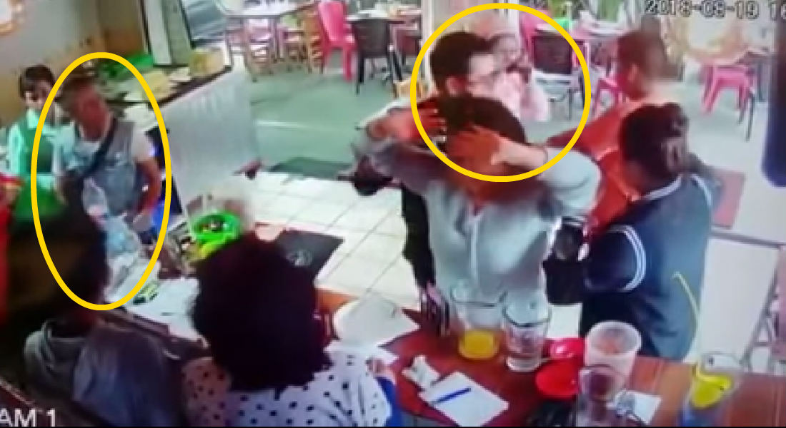 VIDEO: Parejita atraca a comensales en restaurante de Iztapalapa
