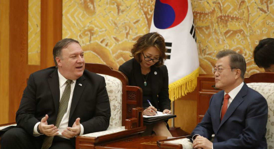 Pompeo llega a Corea del Sur tras breve visita a Pyongyang