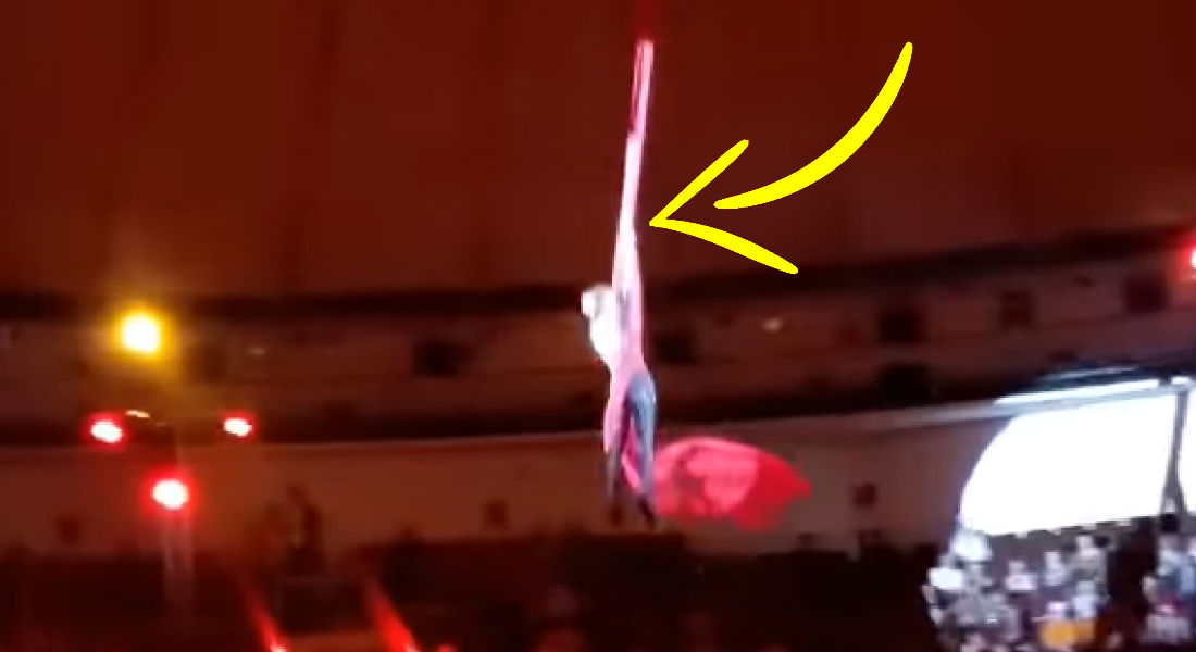 VIDEO: Acróbata se equivoca y cae desde 6 metros de altura