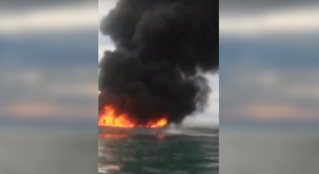 VIDEO: Se incendia embarcación en Santa Clara, hay tres desaparecidos