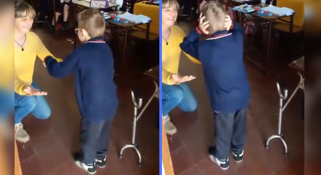 VIDEO: Niño con parálisis cerebral camina por primera vez y esto sucede