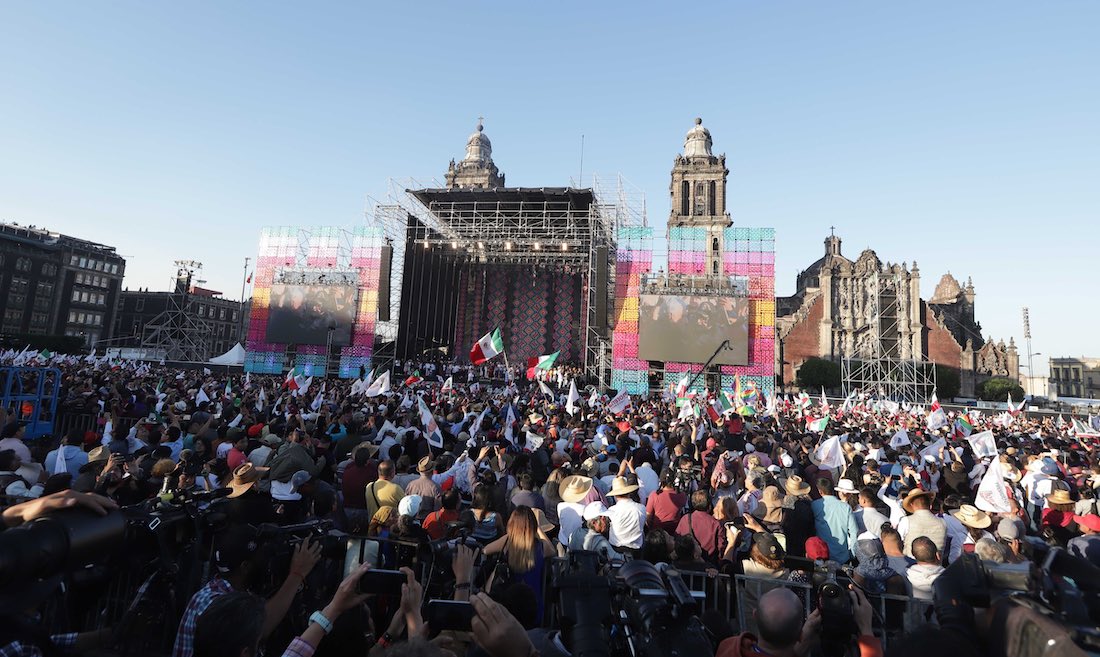 VIDEO: AMLO celebra su primer año como presidente en el Zócalo