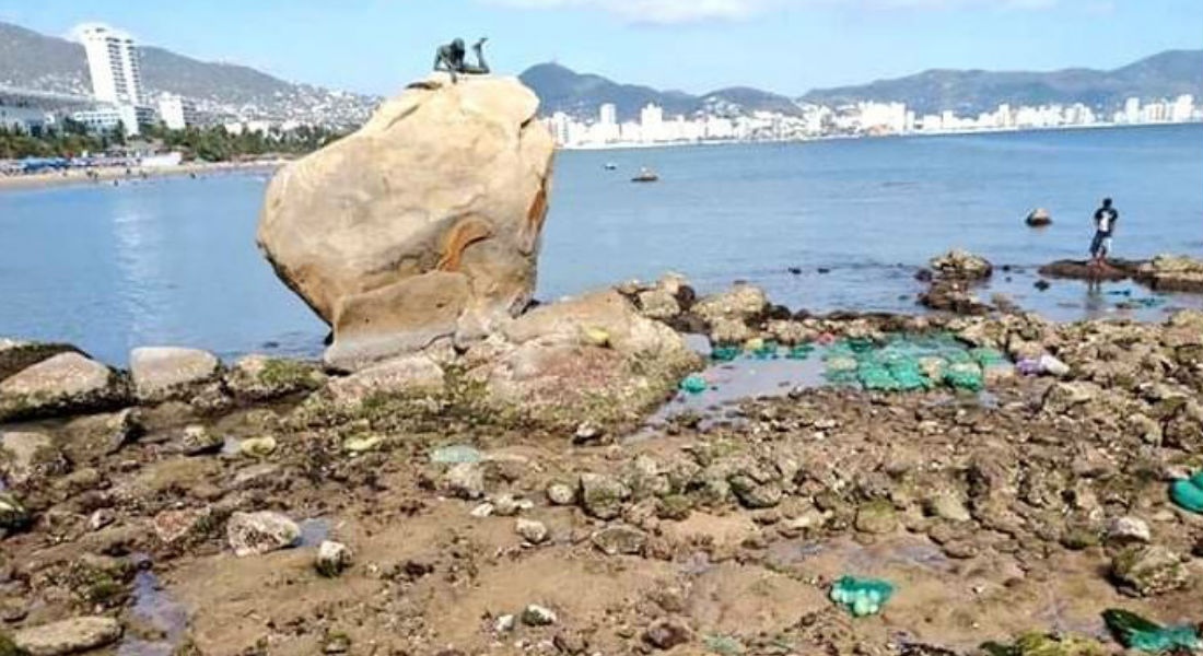 El mar se aleja misteriosamente de la playa en Acapulco y Yucatán