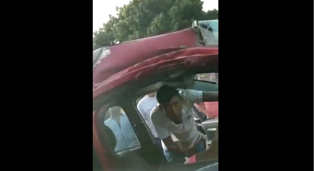 VIDEO: “Rata” aprovecha accidente de auto para robar celular de la afectada