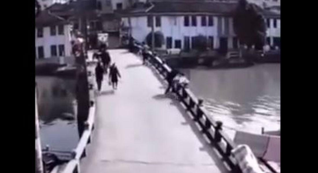 VIDEO: Sujeto arroja de un puente a mujer que llevaba a su bebé en brazos