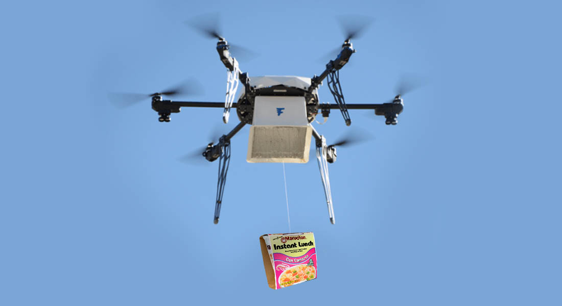 En China cambian a los repartidores de comida por drones