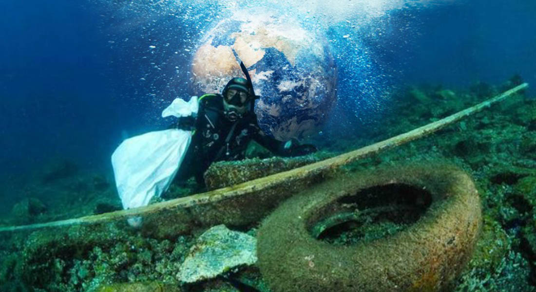 Buscaba romper récord mundial y encontró basura en lo más profundo del mar