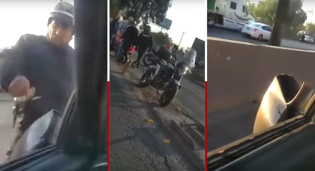 VIDEO: Policía agrede y amenaza a ciudadano por pedirle no obstruir el paso