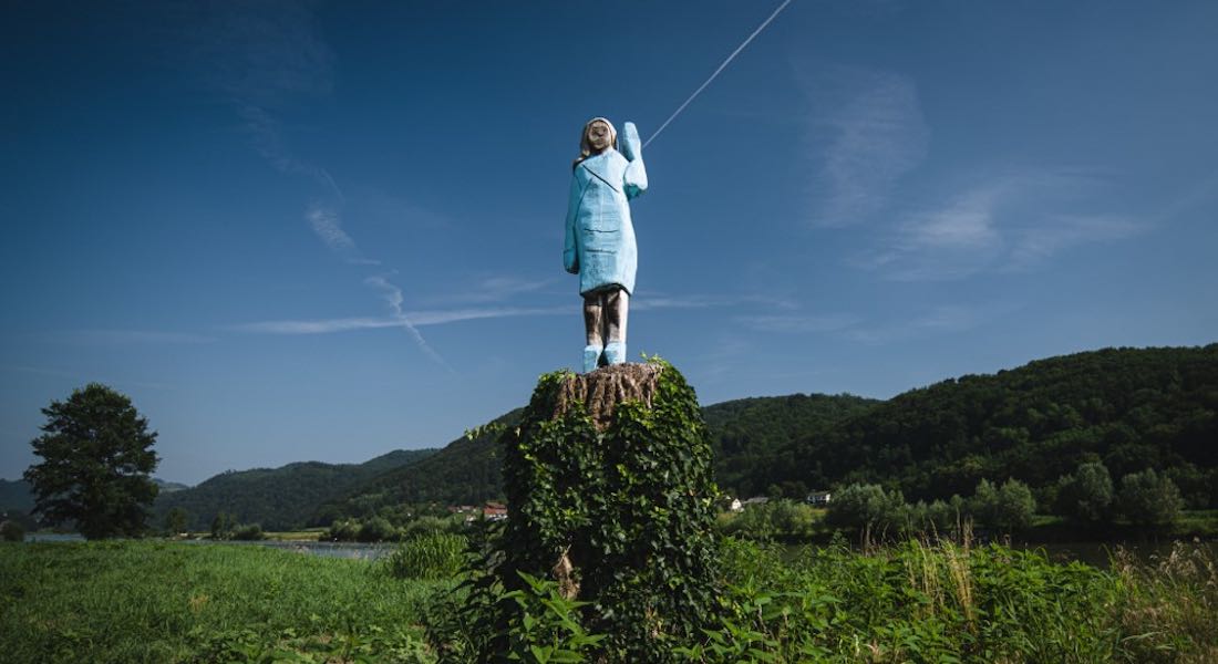 Estatua de Melania Trump crea polémica en su natal Eslovenia