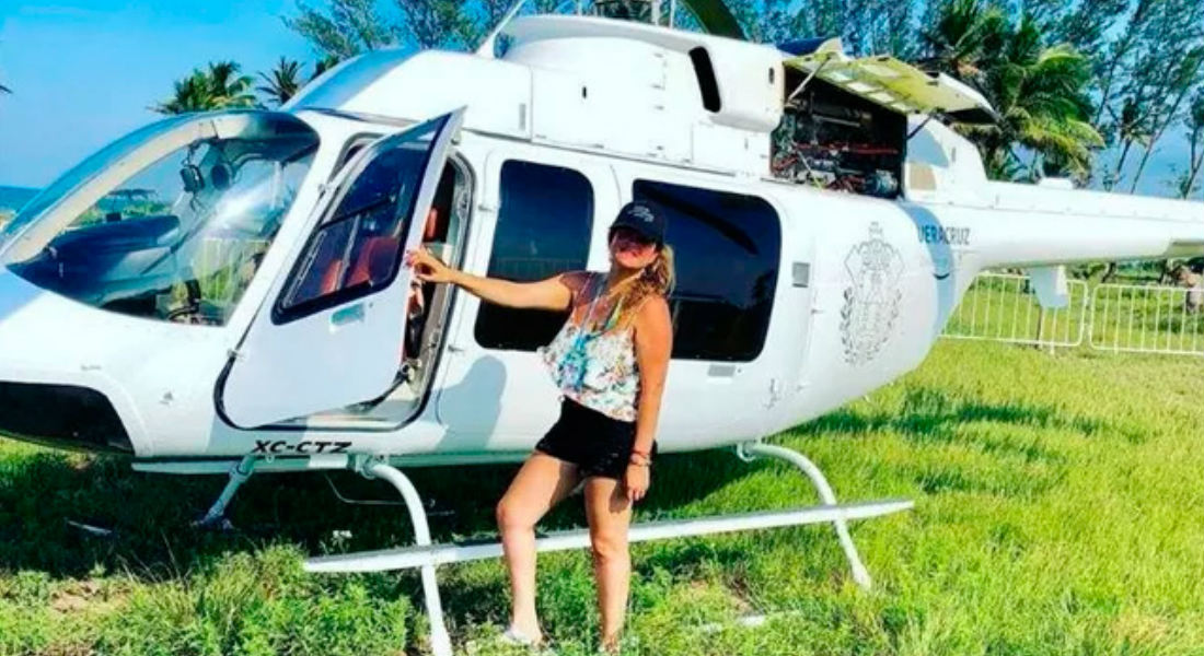 Funcionaria veracruzana llega en helicóptero oficial a concierto de reguetón