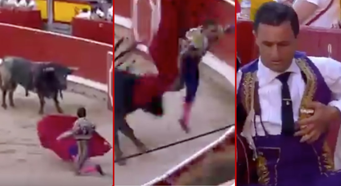 VIDEO: Con tremenda embestida a torero terminan fiestas de San Fermín