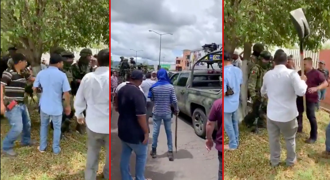 VIDEO: Pobladores agreden a militares con escobas y palas en Michoacán