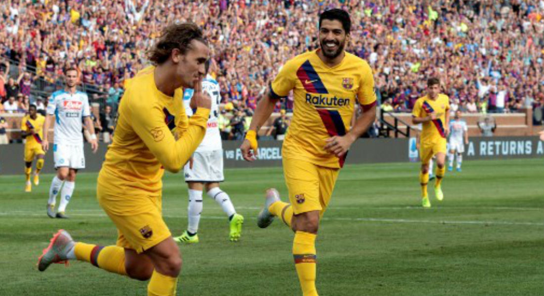 Barcelona golea al Napoli en el triunfal debut de Griezmann