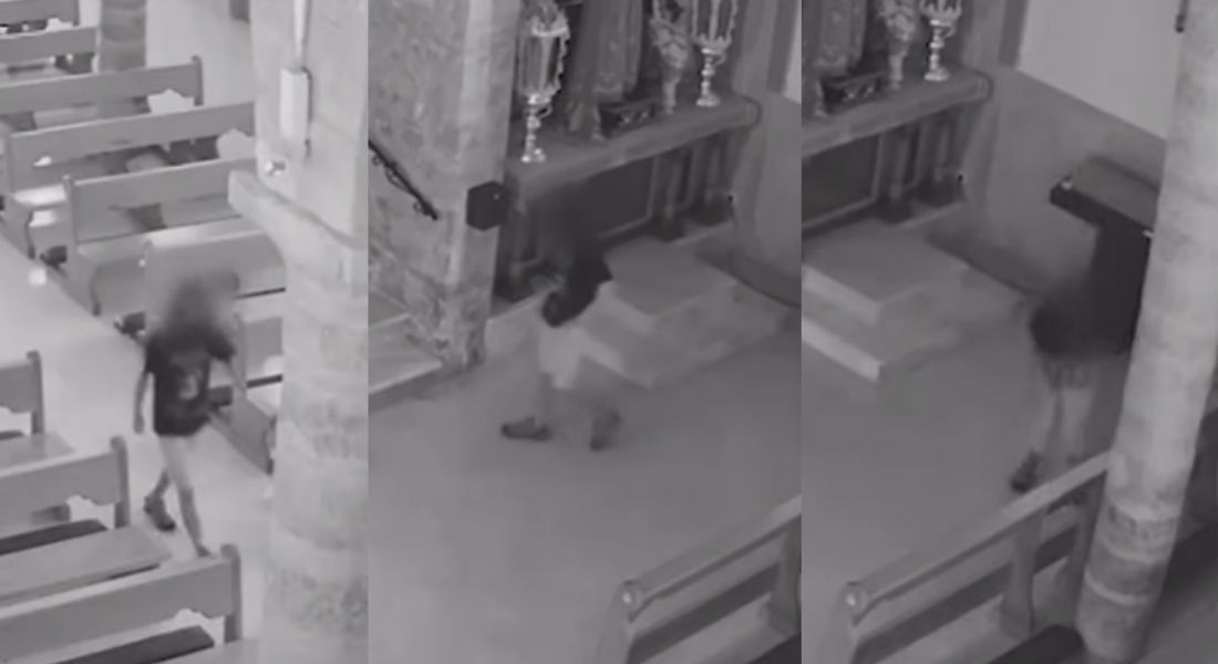 VIDEO: Hombre defeca en altar de una iglesia; lo buscan por todo el país