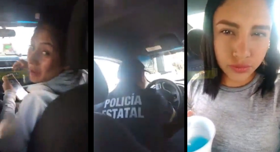 VIDEO: Policía del Edomex arma fiesta con chicas y alcohol en patrulla