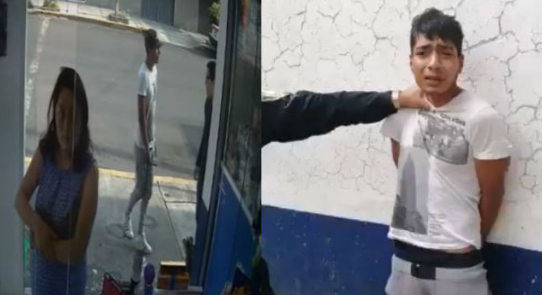 VIDEO: Ladrón que apuñaló a joven para robarle el celular lloró al ser detenido