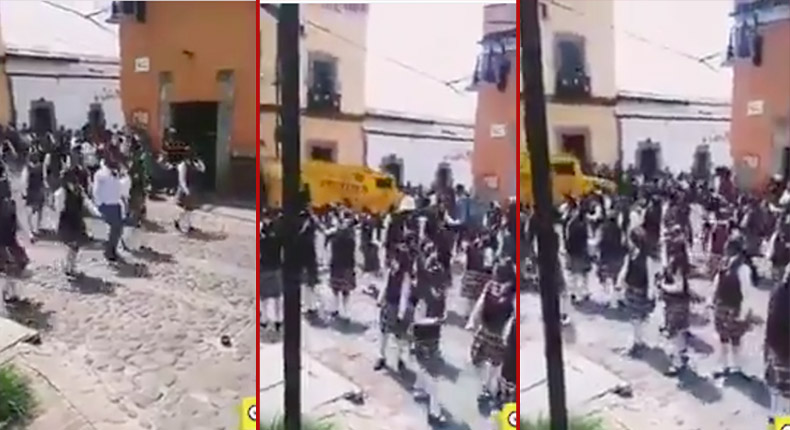 VIDEO: Camioneta arrolla a estudiantes que participaban en desfile militar