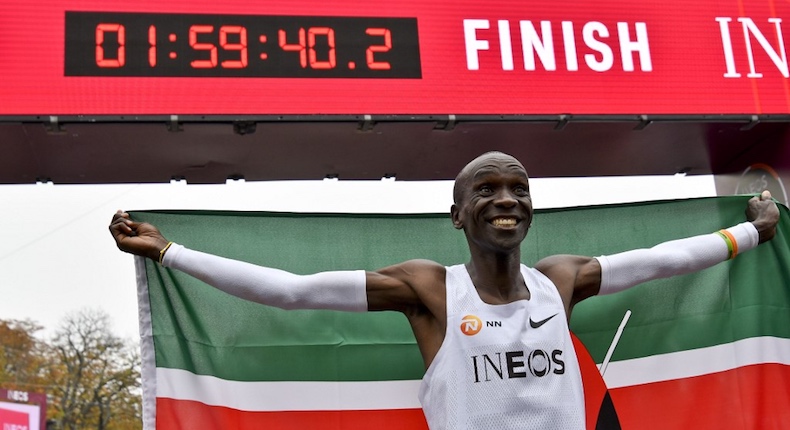 Eliud Kipchoge, la primera persona en correr un maratón en menos de dos horas