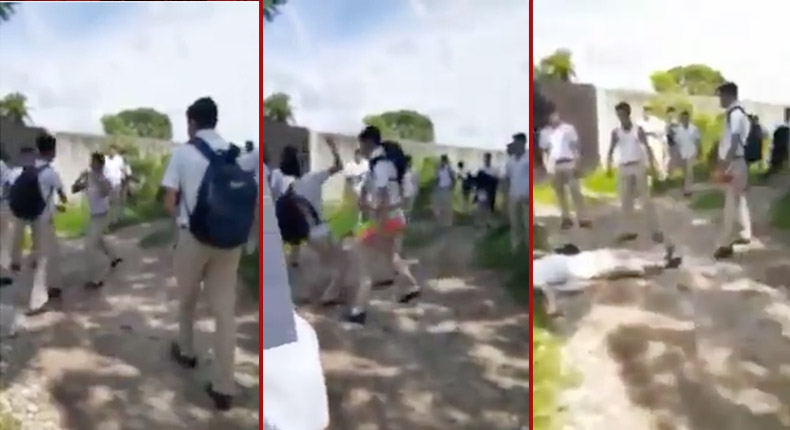 VIDEO: Estudiante noquea a compañero, lo tomó por sorpresa