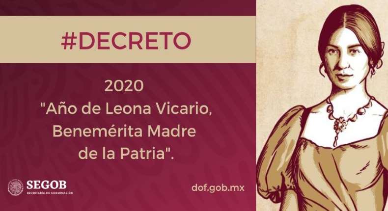 2020, año de Leona Vicario, Benemérita Madre de la Patria