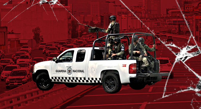 Camioneta de la Guarda Nacional choca en Periférico